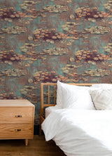Seabrook Lily Pond Multicolored Wallpaper