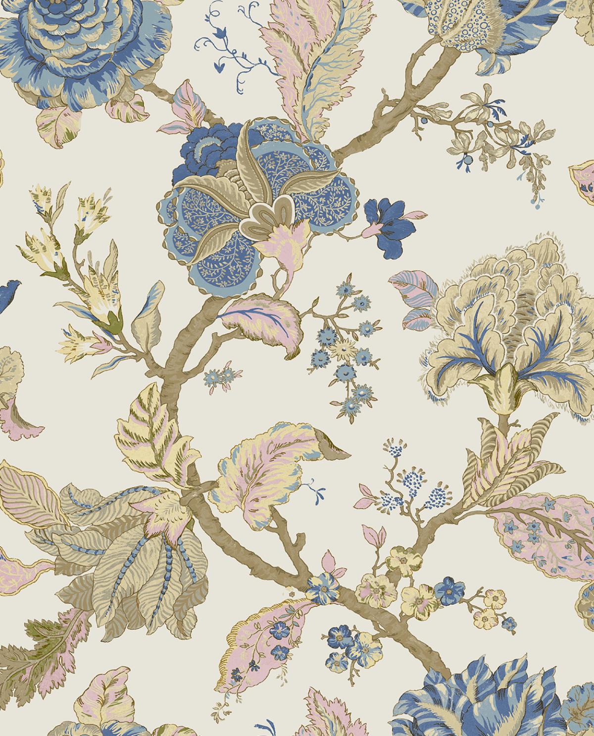 Seabrook Kianna Jacobean Parchment Wallpaper