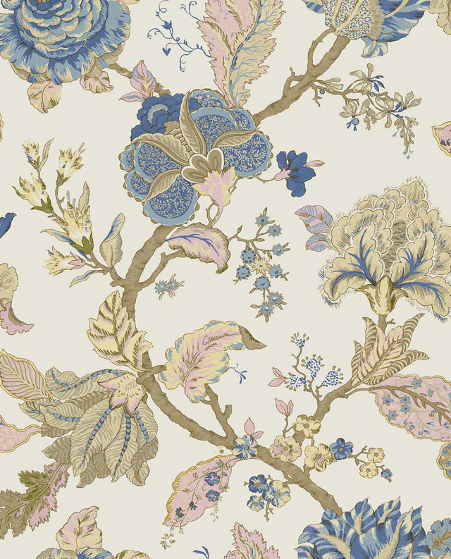 Seabrook Kianna Jacobean Parchment Wallpaper