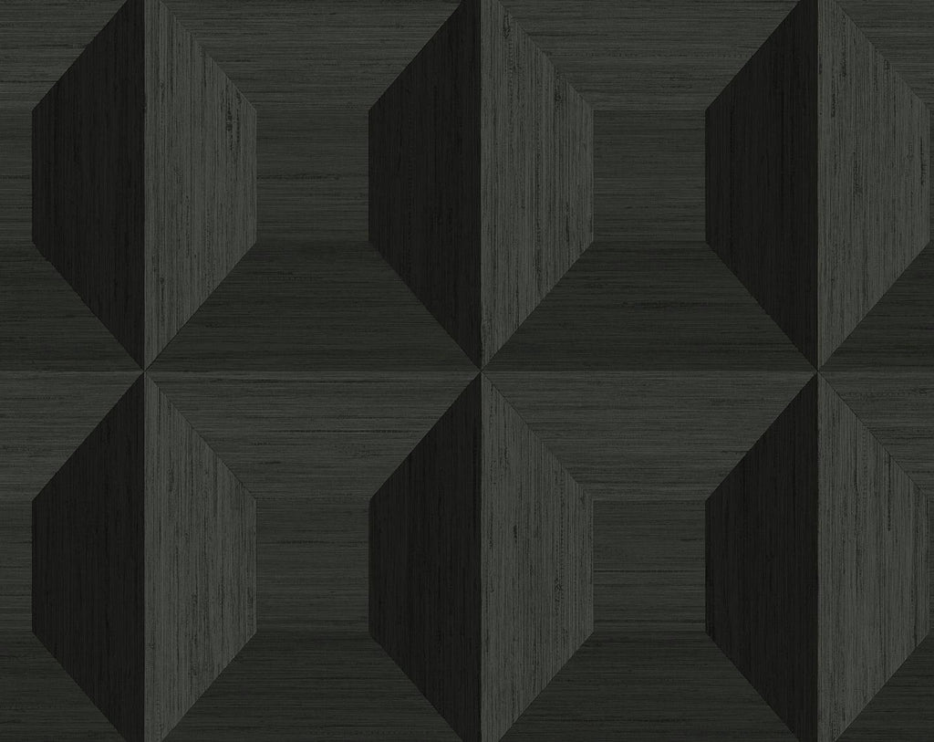 Seabrook Quadrant Geo Black Wallpaper