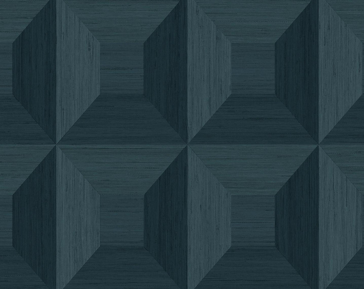 Seabrook Quadrant Geo Denim Blue Wallpaper