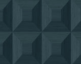Seabrook Quadrant Geo Denim Blue Wallpaper