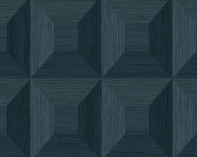 Seabrook Quadrant Geo Denim Blue Wallpaper