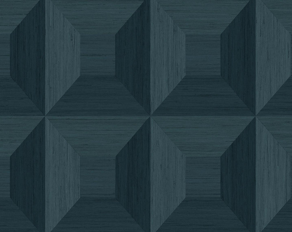 Seabrook Quadrant Geo Blue Wallpaper