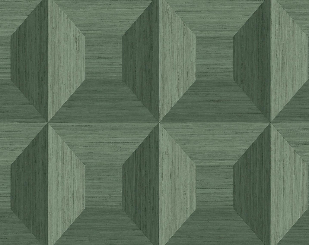 Seabrook Quadrant Geo Green Wallpaper