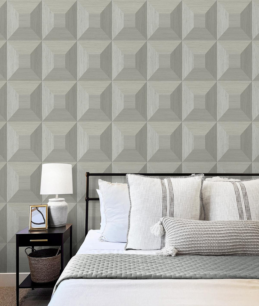 Seabrook Quadrant Geo Grey Wallpaper