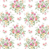 Seabrook Floral Bunches Watermelon & Buttercup Wallpaper