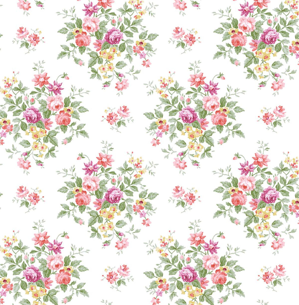 Seabrook Floral Bunches Multicolored Wallpaper