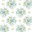 Seabrook Floral Bunches Blue Stream & Buttercup Wallpaper