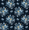 Seabrook Floral Bunches Midnight Blue & Toffee Wallpaper