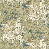Seabrook Floral Folly Juniper & Parchment Wallpaper