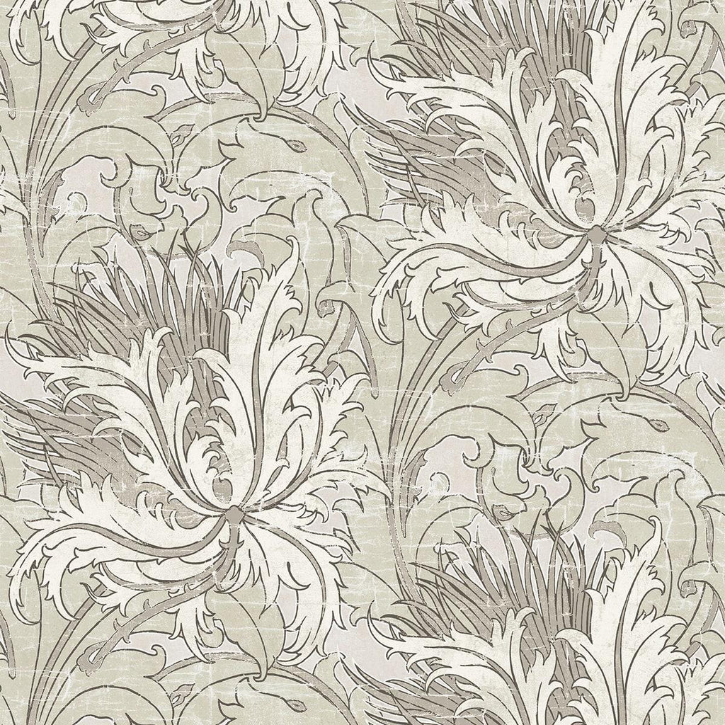 Seabrook Floral Folly Grey Wallpaper