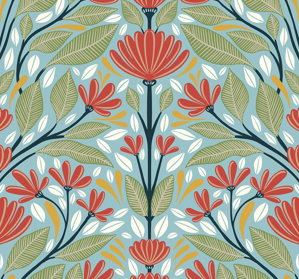 Seabrook Shalin Folk Floral Multicolored Wallpaper