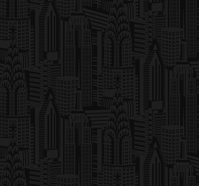 Seabrook City Skyline Cosmic Black Wallpaper