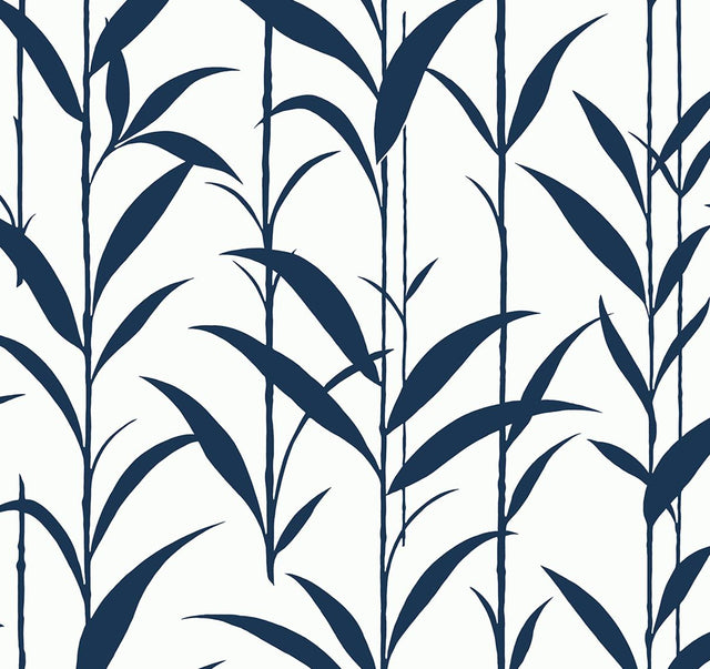Seabrook Bamboo Silhouette Royal Blue Wallpaper