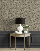 Seabrook Ellie Graphic Floral Gold Wallpaper