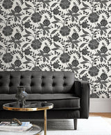 Seabrook Julian Jacobean Floral Black Wallpaper