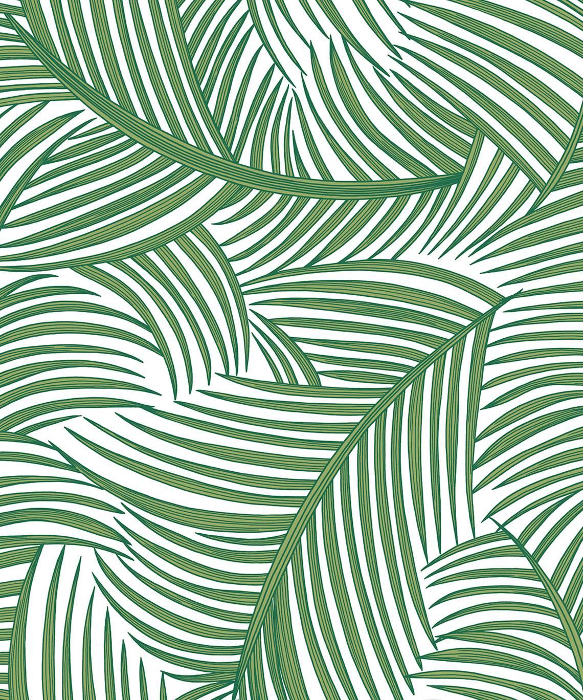 Seabrook Tossed Palm Fronds Greenery Wallpaper
