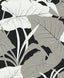 Seabrook Elephant Leaves Ebony & Metallic Silver Wallpaper