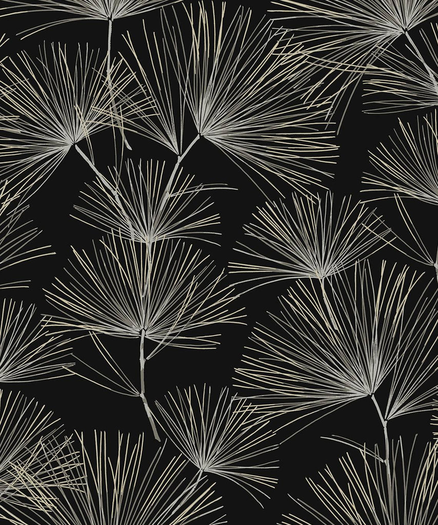 Seabrook Pine Needles Black Wallpaper