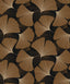 Seabrook Tossed Ginkgo Leaf Ebony & Metallic Copper Wallpaper