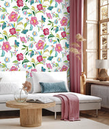 Seabrook Painterly Floral Multicolored Wallpaper
