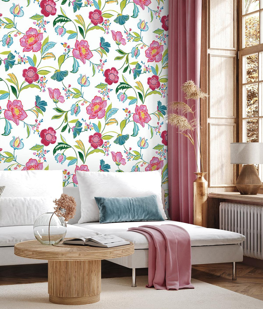 Seabrook Painterly Floral Multicolored Wallpaper