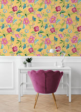 Seabrook Painterly Floral Oranges Wallpaper