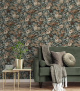 Seabrook Rose Garden Blue Wallpaper
