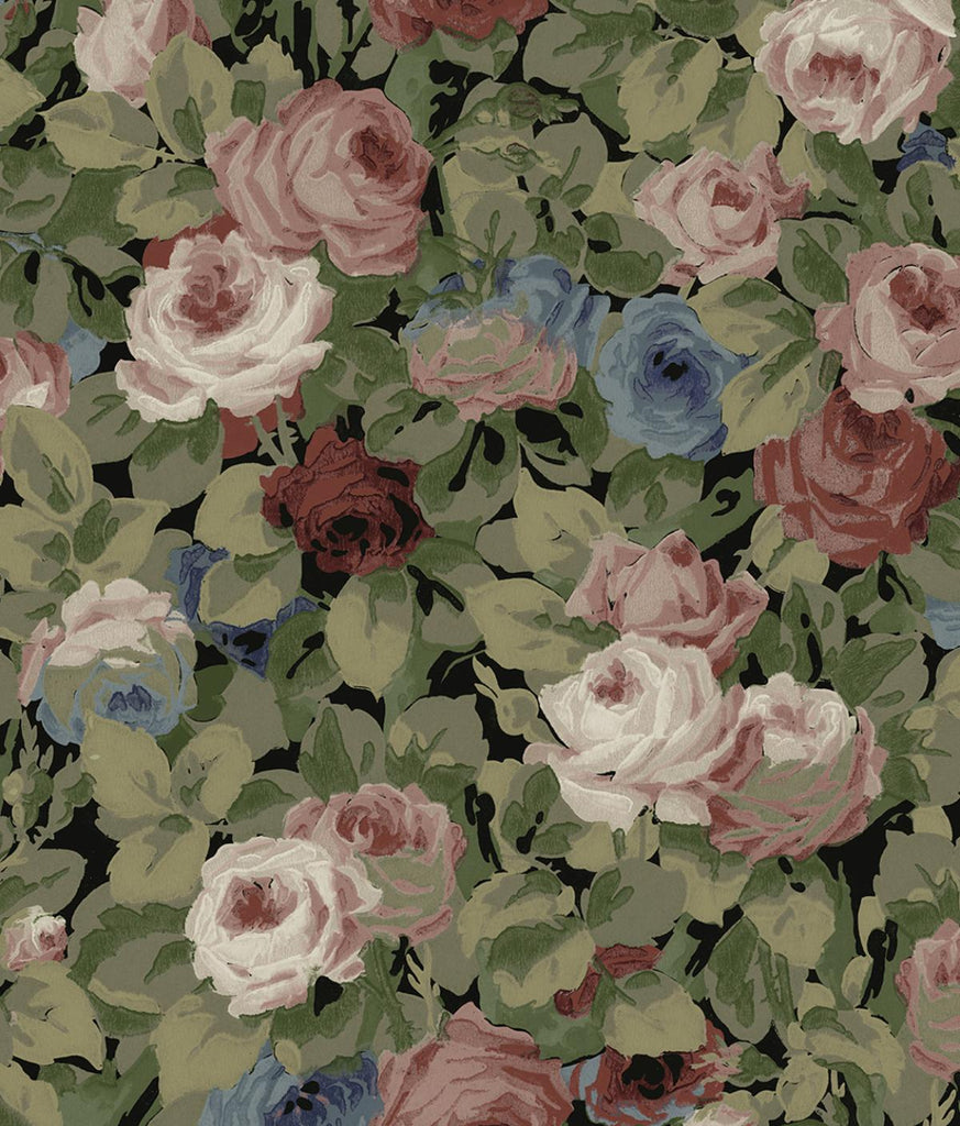 Seabrook Rose Garden Multicolor Wallpaper