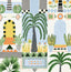 Seabrook Tropical Facade Sky Blue & Off-White Wallpaper