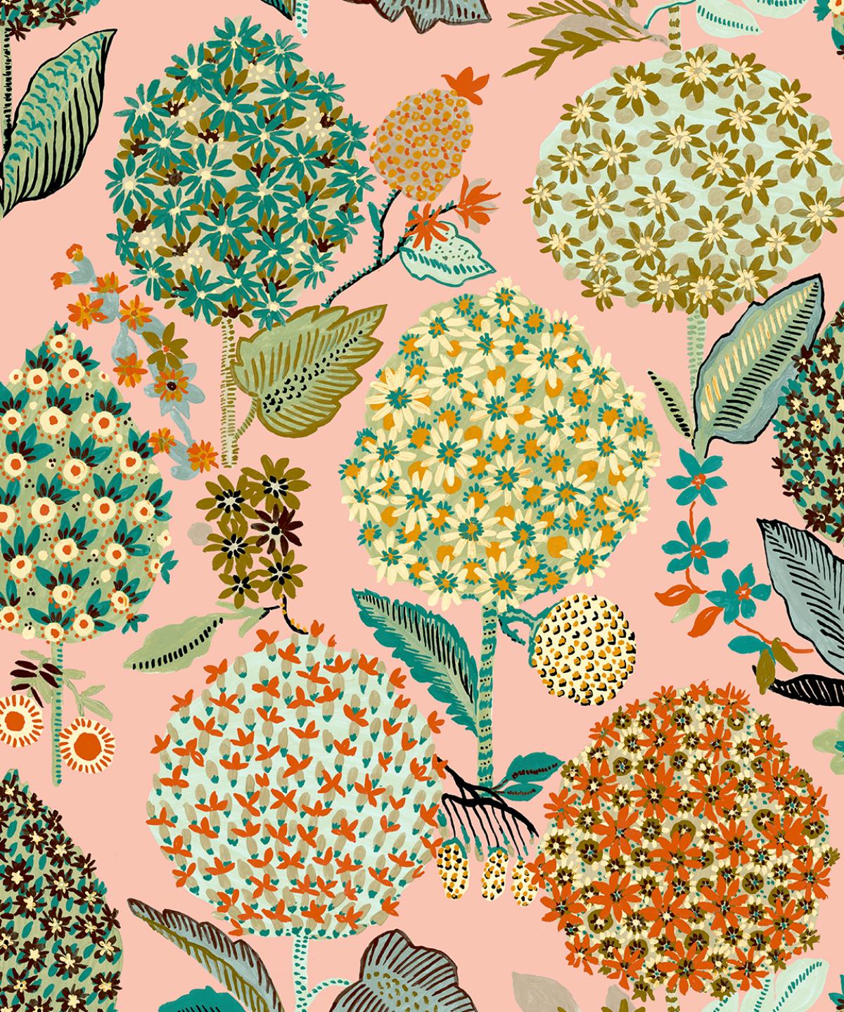 Seabrook Blooming Bulbs Posy Pink Wallpaper