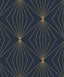 Seabrook Gem Geometric Dark Blue & Metallic Gold Wallpaper