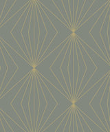 Seabrook Gem Geometric Grey & Metallic Gold Wallpaper