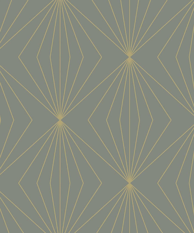 Seabrook Gem Geometric Grey & Metallic Gold Wallpaper