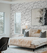Seabrook Inkwork Abstract Black Wallpaper