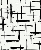 Seabrook Crosshatch Abstract Ebony & Eggshell Wallpaper