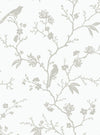 Seabrook Songbird Chinoiserie Nickel Wallpaper