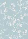 Seabrook Songbird Chinoiserie Blue Skies Wallpaper