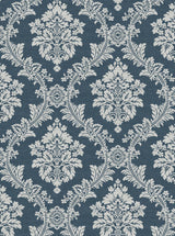 Seabrook Seaside Damask Denim Blue Wallpaper