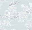 Seabrook Coastline Toile Blue Mist Wallpaper