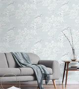 Seabrook Coastline Toile Blue Wallpaper