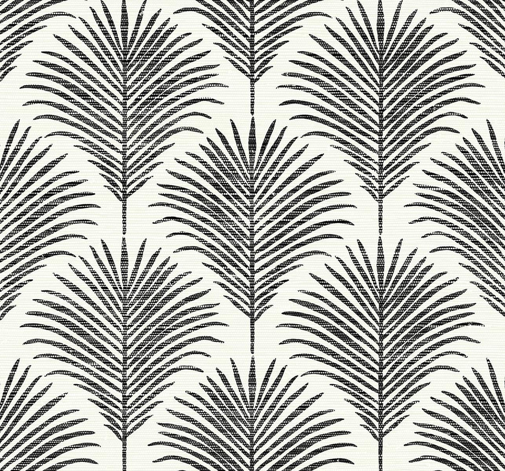 Seabrook Grassland Palm Black Wallpaper