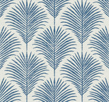 Seabrook Grassland Palm Coastal Blue Wallpaper