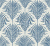 Seabrook Grassland Palm Coastal Blue Wallpaper