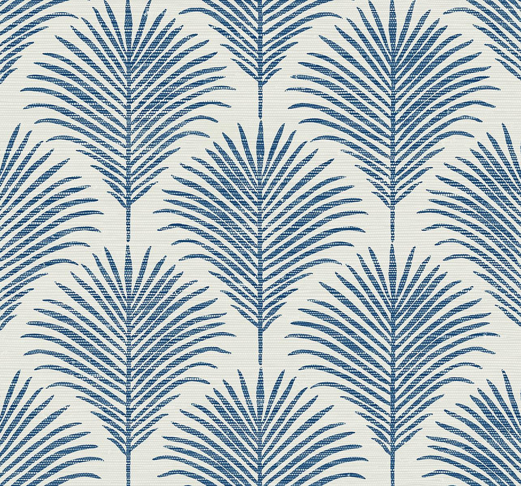 Seabrook Grassland Palm Blue Wallpaper
