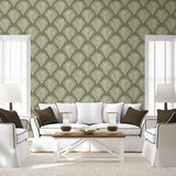 Seabrook Grassland Palm Tan Wallpaper