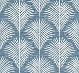 Seabrook Grassland Palm Blue Lagoon Wallpaper