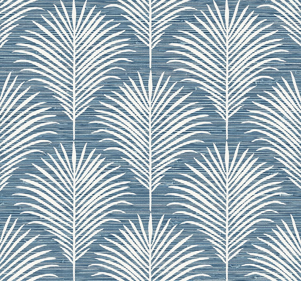 Seabrook Grassland Palm Blue Wallpaper
