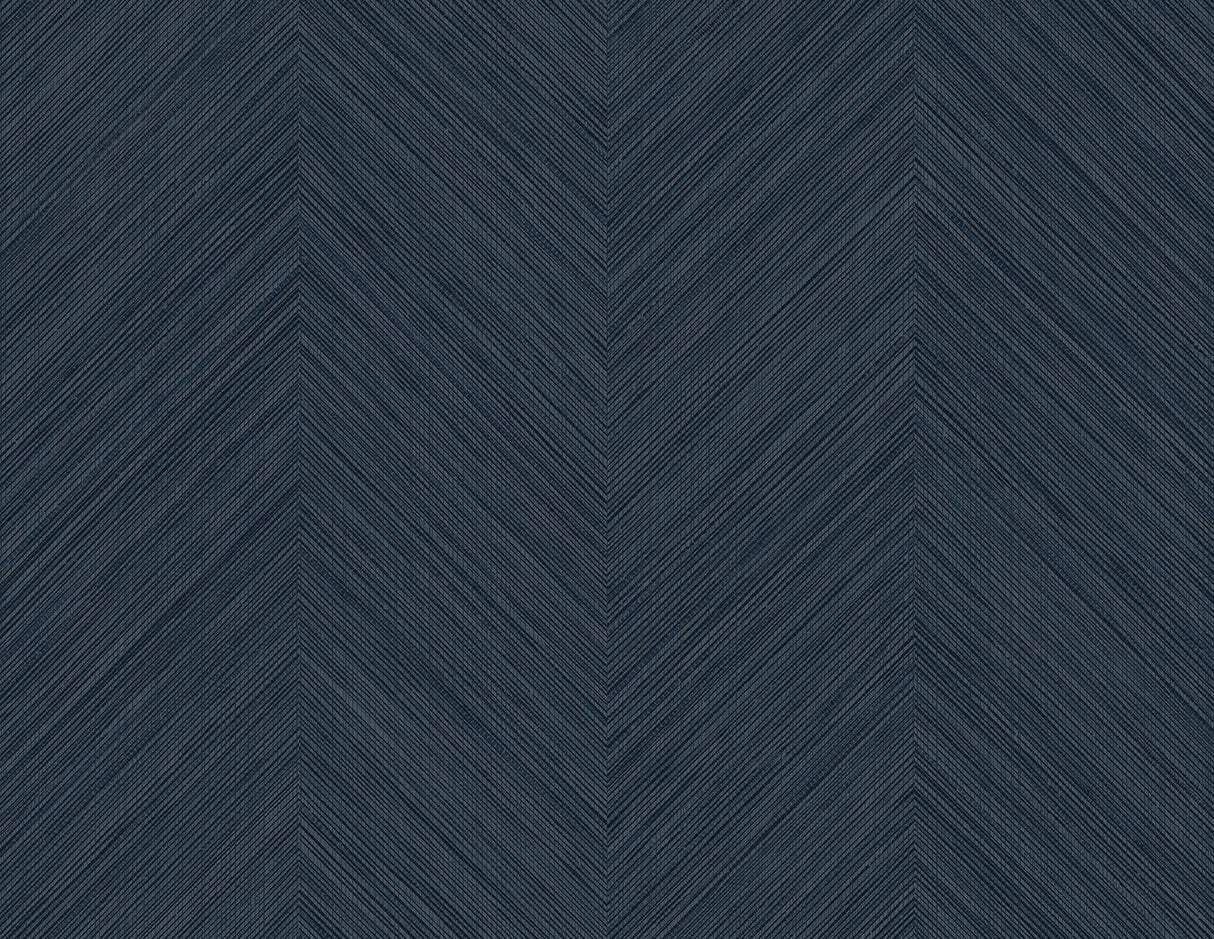 Seabrook Chevron Stripe Dark Blue Wallpaper